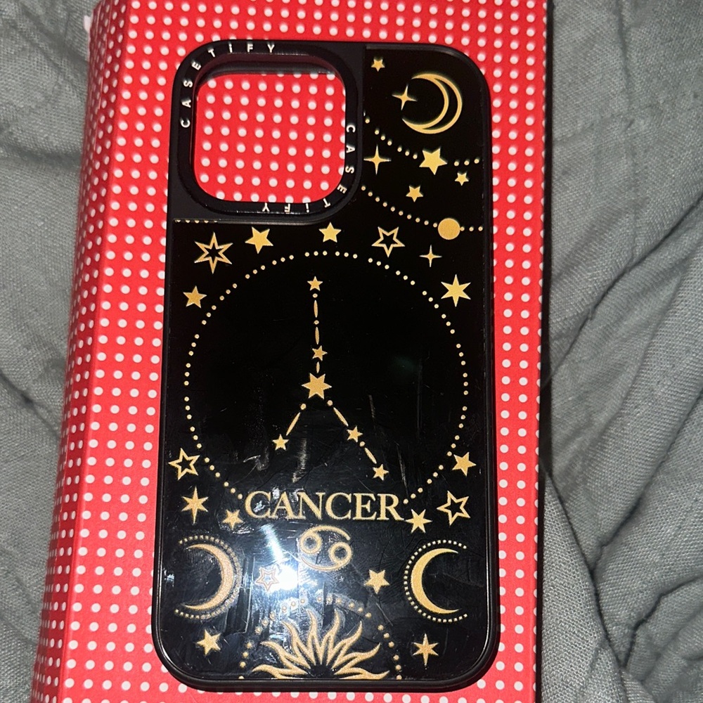 Casetify Celestial Black and Gold Cancer Case